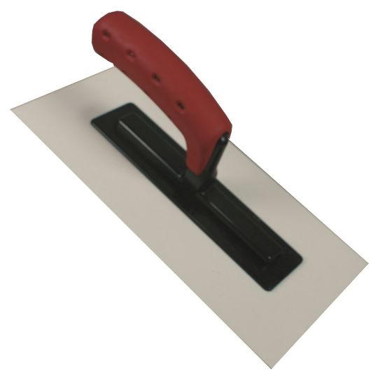 Afbeeldingen van MELKMEISJE Plakspaan zacht kunststof wafelprofiel 2K-greep wit 280X140X2MM