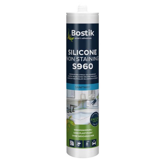 Afbeeldingen van BOSTIK Allround siliconenkit S960 transparant/grijs 310ML