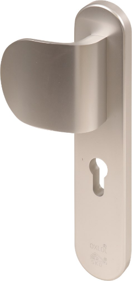 Afbeeldingen van OXLOC Veiligheidslangschild deurduwer + profielcilinder aluminium ovaal PC55