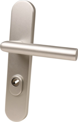 Afbeeldingen van OXLOC Veiligheidsbeslag kerntrekbeveiliging + krukgat ovaal aluminium PC72