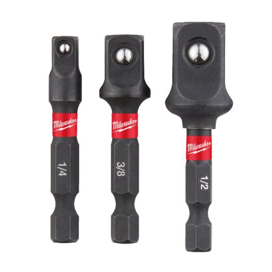 Afbeeldingen van MILWAUKEE Dopadapter SHOCKWAVE ¼" zeskant ¼-⅜-½ 3-delig