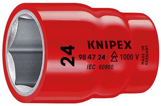 Afbeeldingen van KNIPEX Inzetsteeksleutel ½" 984724 DIN60900 24MM
