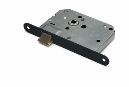 Afbeeldingen van DX Loopslot doornmaat 50MM ronde voorplaat zwart inclusief rechthoekige sluitplaat