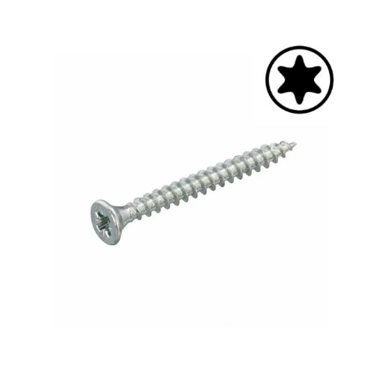 Afbeeldingen van WINTECH spaanplaatschroef platkop TX20 RVS A2 4X60MM