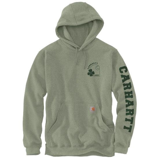 Afbeeldingen van CARHARTT Hoodie grafische klaver print 105707 jade heather S