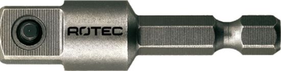 Afbeeldingen van ROTEC Adapter E6,3 > vierkant ⅜" met stift 50MM 10x