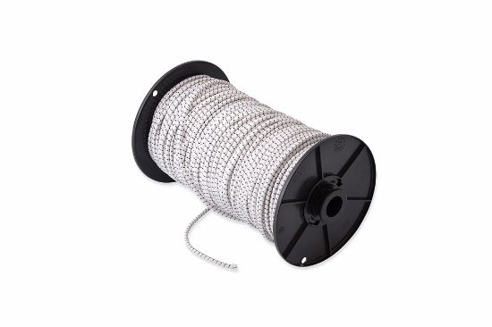Afbeeldingen van Gummikoord gevlochten wit+merkdraad 8MM 50M