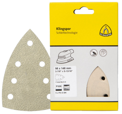 Afbeeldingen van Schuurpapiervel PS33BK met klittenband 98X148MM K180 stansvorm GLS24 in DIY verpakking