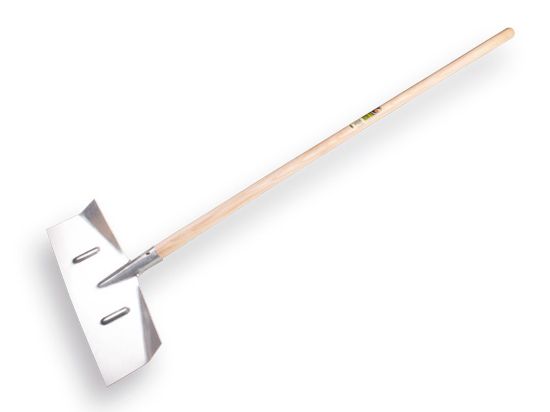 Afbeeldingen van Slijk-/sneeuwschuiver plaatstaal 40X16CM met essen steel 130CM