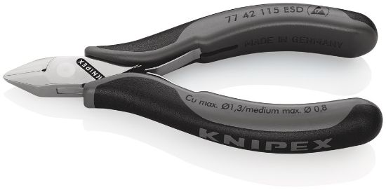 Afbeeldingen van KNIPEX Zijsnijtang elektro 7742115ESD DIN9654
