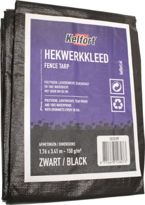 Afbeeldingen van KELFORT Hekwerkkleed zwart 150g/M² 176X341CM