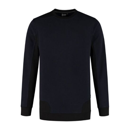 Afbeeldingen van IMAGE Fleecetrui bicolour Crew Neck Semi SlimFit Spade 14011 donker navy/zwart S