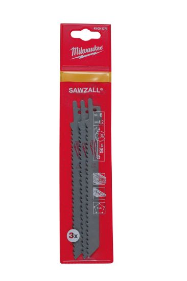 Afbeeldingen van MILWAUKEE Reciprozaagblad hout/kunststof 150MM 6TPI zonder plunge cut 3x