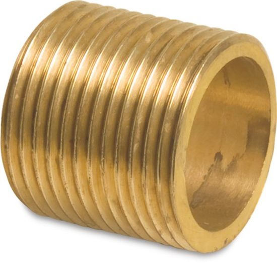 Afbeeldingen van PROFEC Nippel nr.531 glad messing.½" buitendraad 30MM 40bar