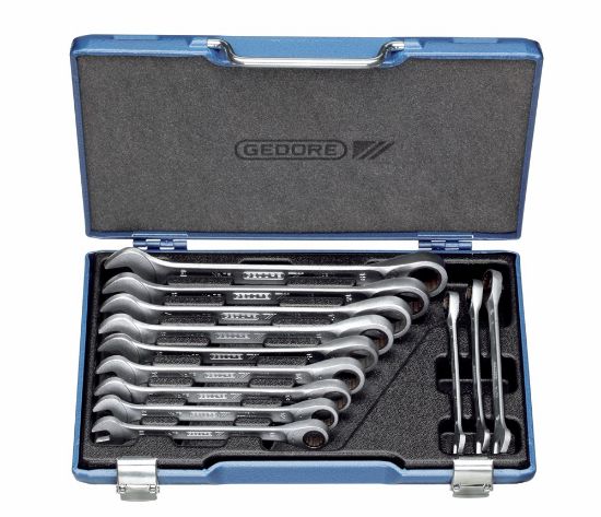 Afbeeldingen van GEDORE Ringratelsteeksleutelset 7 R-012 8-19MM 12x