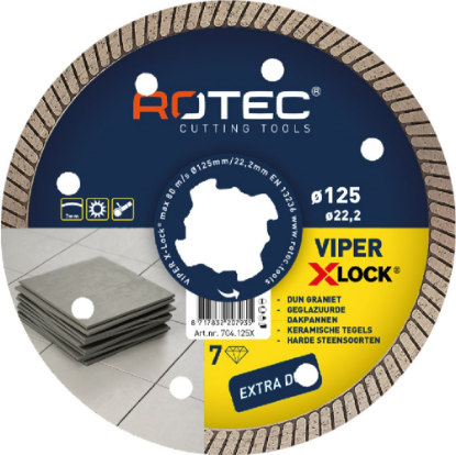 Afbeeldingen van ROTEC Diamantzaagblad TURBO FINE CUT X-Lock 115X1,2X22,2MM