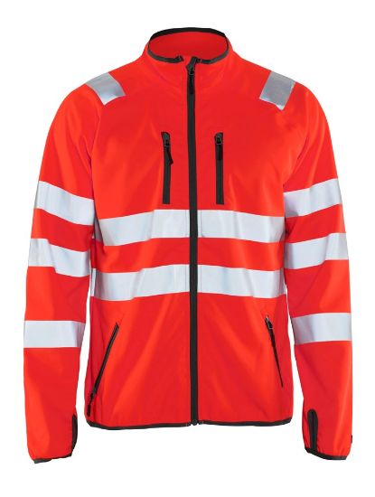 Afbeeldingen van BLÅKLÄDER Softshell jack 4906 High Vis rood 3XL