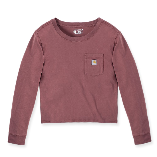 Afbeeldingen van CARHARTT T-shirt lange mouwen met zak dames 106121 sable M