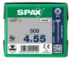 Afbeeldingen van SPAX Spaanplaatschroef verzonkenkop WIROX voldraad PZ2 4X55MM