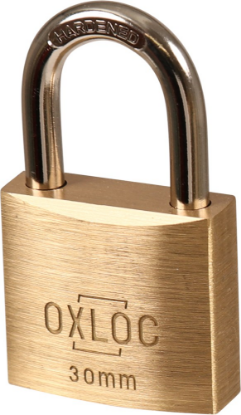 Afbeeldingen van OXLOC Cilinderhangslot EV messing laag 30MM KA3002