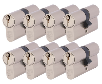 Afbeeldingen van OXLOC Profielcilinder dubbel O7 vernikkeld 30/30MM P8 SKG**