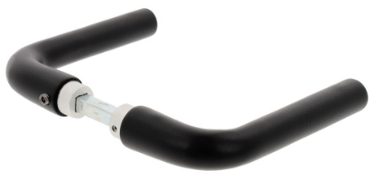 Afbeeldingen van OXLOC Deurkruk L-model Montpellier aluminium zwart 38-45MM