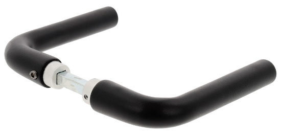 Afbeeldingen van OXLOC Deurkruk L-model Montpellier aluminium zwart 38-45MM