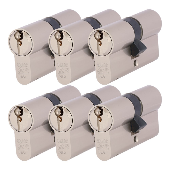 Afbeeldingen van OXLOC Profielcilinder dubbel O7 vernikkeld 30/30MM P6 SKG**