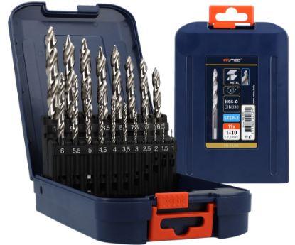 Afbeeldingen van ROTEC Metaalborenset 104 DIN338 STEP-X 19x 1-10MM