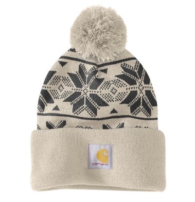 Afbeeldingen van CARHARTT Pom-pom muts gebreid dames 106647 oat milk onesize