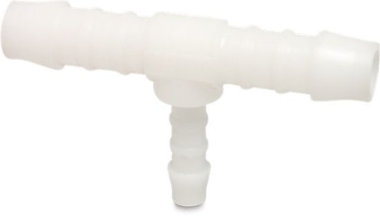 Afbeeldingen van T-stuk 90° nylon wit 8X6X8MM slangtule 16bar