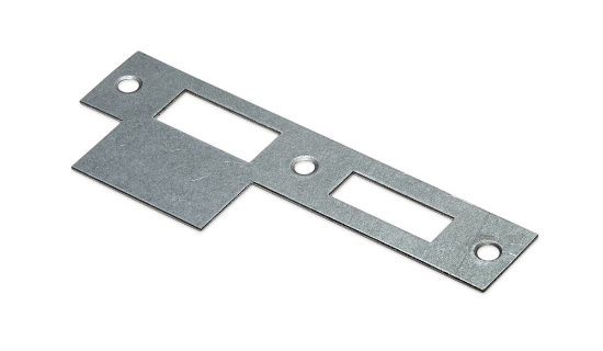 Afbeeldingen van DX Sluitplaat rechte hoeken VZ t.b.v. dag&nachtslot & WC-badkamerslot