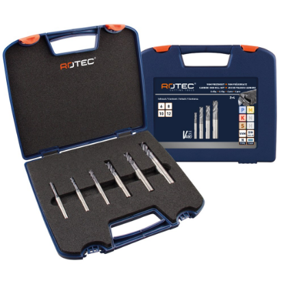 Afbeeldingen van ROTEC Frezenset VHM 645 VARIO 4-delig 6-12MM ABS