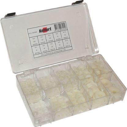 Afbeeldingen van KELFORT Assortimentdoos nr.19 sluit-/carrosserieringen PA6.6 DIN125-1A nylon