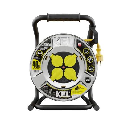 Afbeeldingen van Kabelhaspel 4-v HD IP44 16Ah 3X2,5 geel 40M