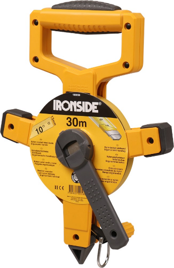 Afbeeldingen van IRONSIDE Landmetermaat staal open frame 13MM 30M