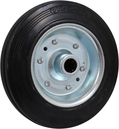 Afbeeldingen van KELFORT Wiel EV zwart rubber rollager en velg 200MM