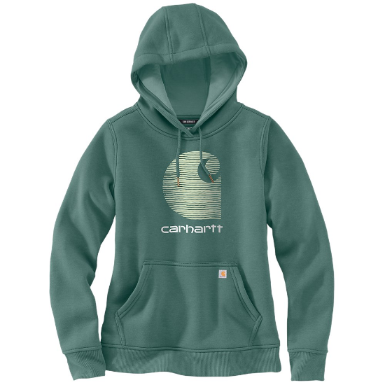 Afbeeldingen van CARHARTT Hoodie grafische print regenbestendig dames 105636 slate green heather XS