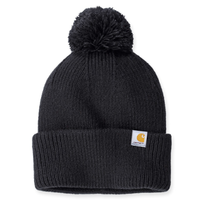 Afbeeldingen van CARHARTT Pom-pom muts ribgebreid dames 106003 zwart onesize