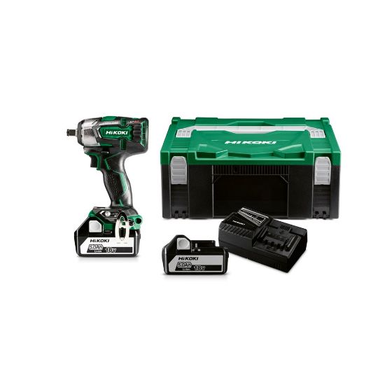 Afbeeldingen van HIKOKI Accu slagmoeraanzetter 1/2" WR18DBDL2WPZ 18V BL 305Nm IP56 MV 2x 18V 5,0Ah in HSC II