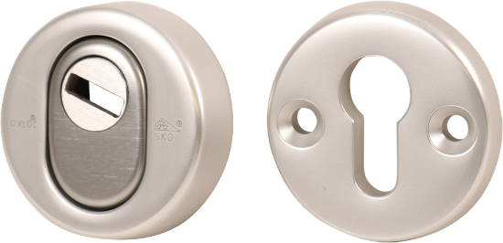 Afbeeldingen van OXLOC Veiligheidsrozet kerntrekbeveiliging + profielcilinder RVS rond 60MM