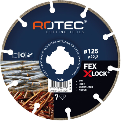 Afbeeldingen van ROTEC Diamantzaagblad FEX X-Lock 115X2,2X22,2MM