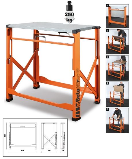 Afbeeldingen van BETA Opvouwbare werktafel oranje C56P O