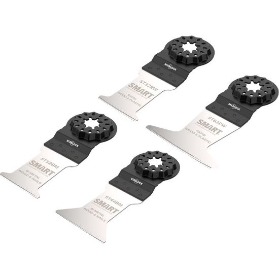 Afbeeldingen van SMART Multitool bladenset starlock hout & nagels 4x