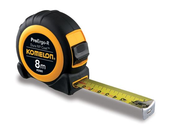 Afbeeldingen van KOMELON Rolmaat ProErgo-R 8M 25MM staal/nylon gecoate band in ABS/rubber kast