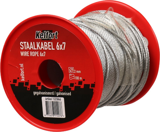 Afbeeldingen van KELFORT Staalkabel EV 6X7 2MM 100M