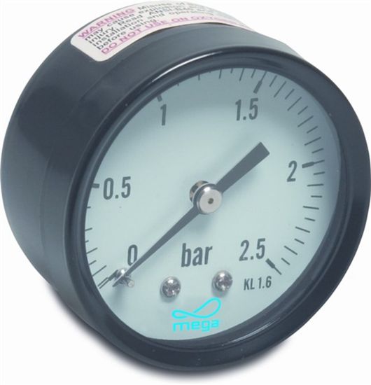 Afbeeldingen van PROFEC Manometer type droog zwart achteraansluiting ⅛" 40MM buitendraad 0-16bar