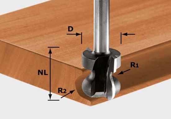 Afbeeldingen van FESTOOL Vingergreepfrees HW R2,5+R6 8MM 22X16MM