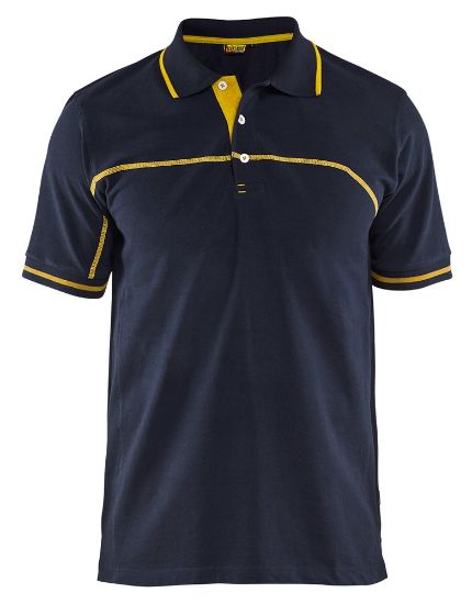 Afbeeldingen van BLÅKLÄDER Poloshirt 3389 donkerblauw/geel S
