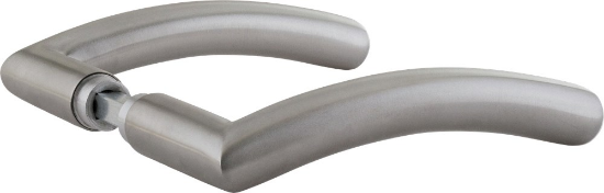 Afbeeldingen van OXLOC Deurkruk gebogen model Purmerend RVS mat 37-42MM